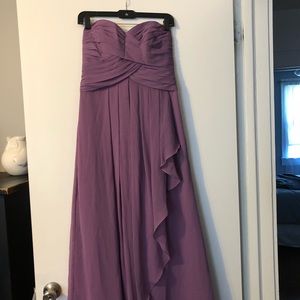 David’s Bridal Strapless Crinkle Chiffon Dress